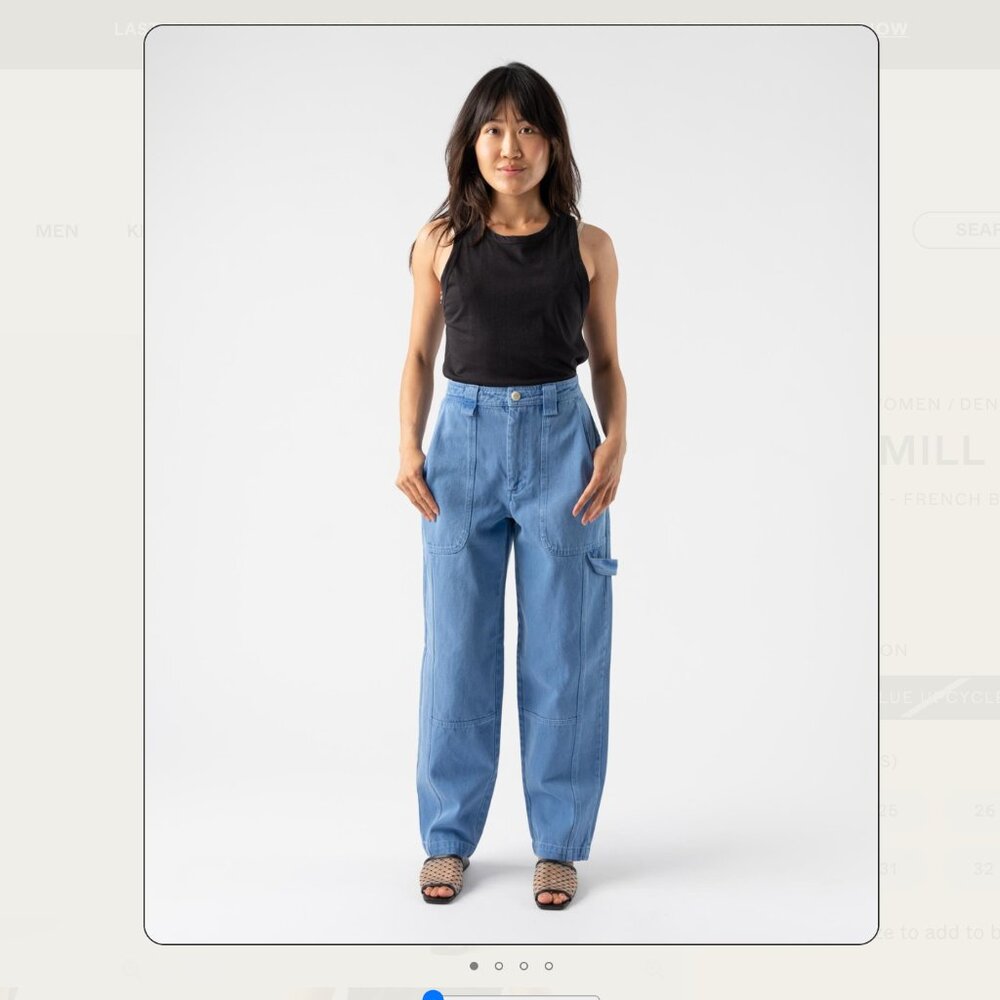 Alex Mill Phoebe Cargo Jeans Pants in French blue